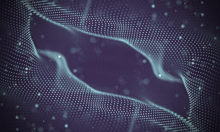 Data technology abstract futuristic illustration . Low poly shape with connecting dots and lines on...
