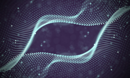 Data technology abstract futuristic illustration . Low poly shape with connecting dots and lines on...