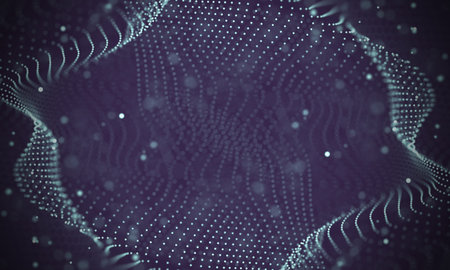 Data technology abstract futuristic illustration . Low poly shape with connecting dots and lines on...