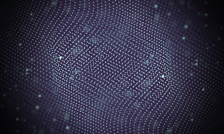 Data technology abstract futuristic illustration . Low poly shape with connecting dots and lines on...