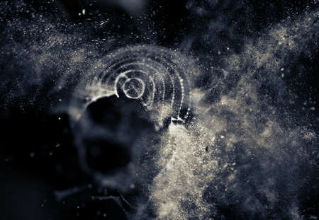 Abstract 3d Illuminated distorted Mesh Sphereの写真素材