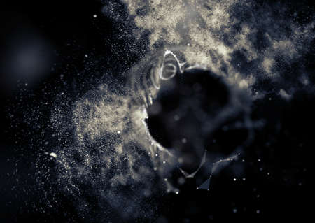 Abstract 3d Illuminated distorted Mesh Sphereの写真素材