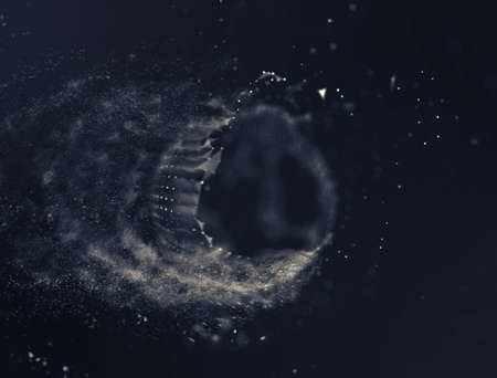 Abstract 3d Illuminated distorted Mesh Sphereの写真素材