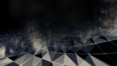 Abstract 3d Illuminated distorted Mesh Sphereの写真素材