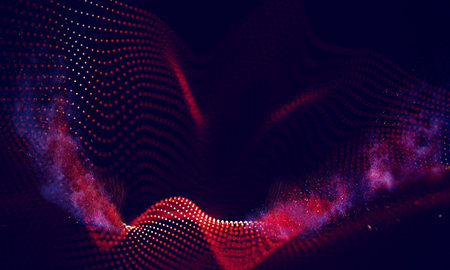 Abstract Red Geometrical Background . Connection structure. Science background. Futuristic...