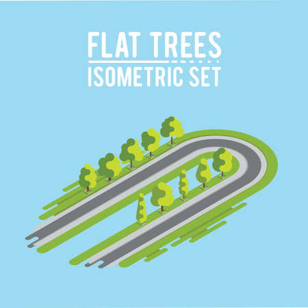 Trees isometricのイラスト素材