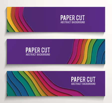 Material design web banner template .Modern colorful banners. Can be used as a business template or in a web design.のイラスト素材