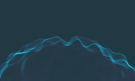 Abstract Music background. Big Data Particle Flow Visualisation. Science infographic futuristic...