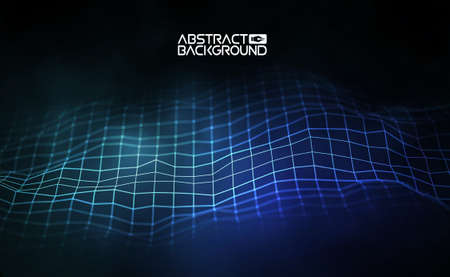 Network connection concept blue vector illustration. Futuristic hexagon perspective wide angle lanscape. Futuristic honeycomb concept. 3d landscape. Big data digitalのイラスト素材