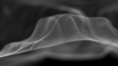 Data technology abstract futuristic illustration . Low poly shape with connecting dots and lines on...