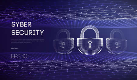 Coputer internet cyber security background. Cyber crime vector illustration. digital lock vector illustration .のイラスト素材