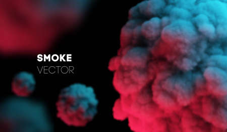 Light colorful smoke. Vector background EPS 10. Mist and smog. Backdrop scent fog and realistic smoke. Pink dust explosion, steam pink cosmic color .のイラスト素材