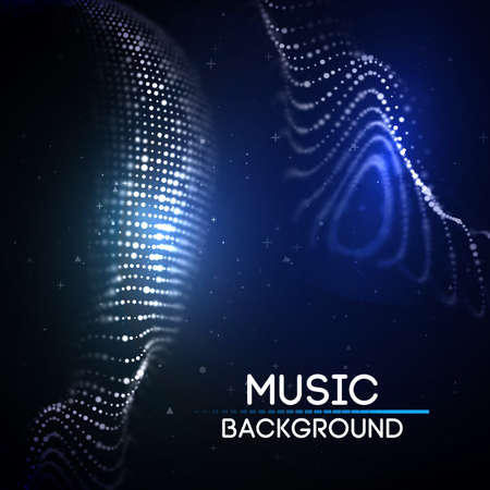 Music abstract background blue. Equalizer for music, showing sound waves with music waves, music background equalizer vector.のイラスト素材