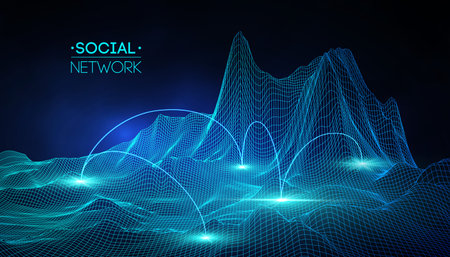 Social network media global. People communication and information sharing 3d web isometric...