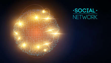 Social network media global. People communication and information sharing 3d web isometric illustration. Infographic concept vector. Network connection, business.のイラスト素材