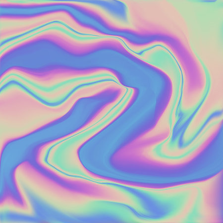 Holographic real texture in blue pink green colors with scratches and irregularities. Holographic...