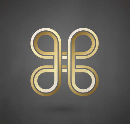 Gold logo design. Vector sign for business company. Luxury gold sign.のイラスト素材