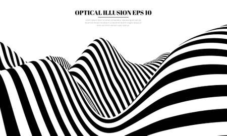 Optical illusion lines background. EPS 10 Vector illustrationのイラスト素材