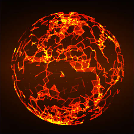 Low poly fire flame sphereのイラスト素材