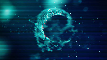 Futuristic Glitch background. Abstract pixel noise glitch error video damage like Vhs glitch....