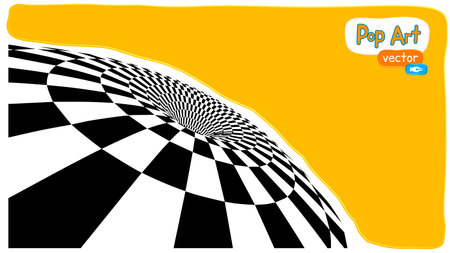 Op art vector illustration, yellow orange background, pop art illustration.のイラスト素材