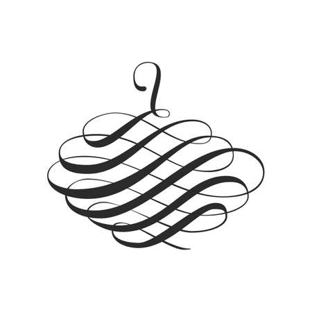 Calligraphic Swirl Design Element and Page Decorationのイラスト素材