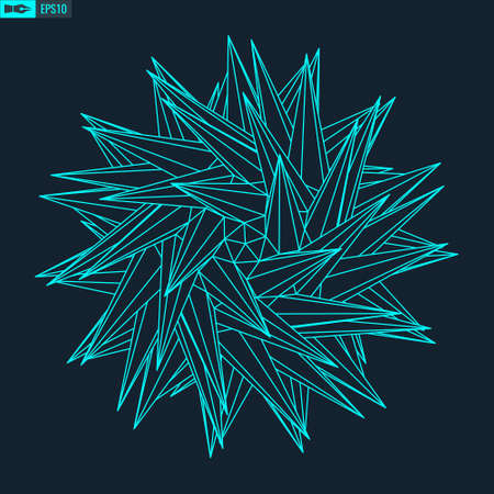 Abstract vector white mesh on dark background. Futuristic style card. Elegant background for business presentations. Corrupted point sphere. Chaos aesthetics.のイラスト素材
