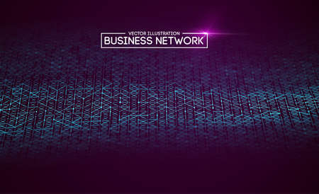 Business network technology. Internet growth and technology network. Abstact connection polygonal elements.のイラスト素材