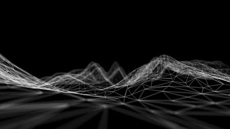 Black technology background. Blockchain technology 3d render.の写真素材