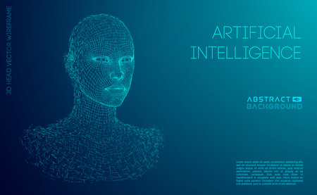 Artificial intelligence head, city human and innovations sciences fictions. Artificial technology...