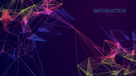 Network technology background. Colorful triangle structure EPS 10. Big data abstract. Business data visualization.のイラスト素材