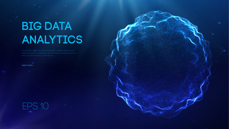 Big data analytics vector. Future technology concept. Web design. Digital data visualization...