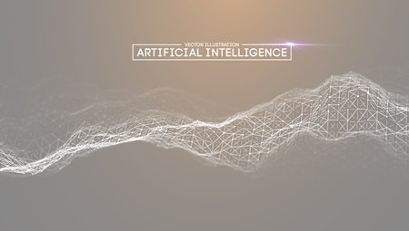 Grey background for Business presentation. Ai Future technology background. Artificial intelligence. Big Data Business Concept.のイラスト素材