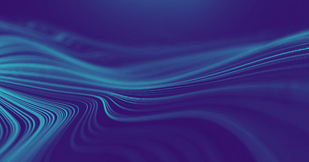 Abstract technology background. Wave effect blue futuristic background. Sound wave big data.