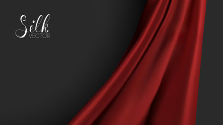 Luxury background template vector illustration. Red silk texture. Award nomination design element. Red Fashion Background.のイラスト素材
