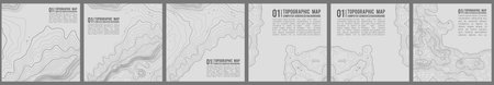 Geographic mountain topography vector illustration. Topographic pattern texture. Map on land vector...
