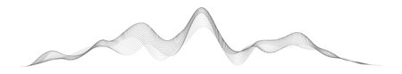 Sound wave in abstract style on white background. Abstract digital signal wave line. Vector music...