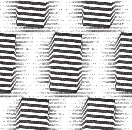Modern op art stipple pattern with optical illusion. Seamless vector texture with op art stripes...