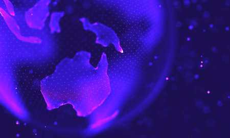 Ultra violet galaxy background. Space background illustration universe with Nebula. 2018 Purple technology background. Artificial intelligence conceptの写真素材