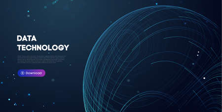 Big Data Technology vector illustration. Abstract blurred data business colored mesh.のイラスト素材