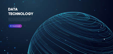 Big Data Technology vector illustration. Abstract blurred data business colored mesh.のイラスト素材