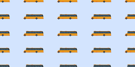 School bus seamless pattern vector. School pattern background.