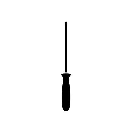 Screwdriver icon on white backdrop. Outline simple vector illustration. Isolated object.のイラスト素材