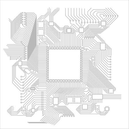 Circuit board vector illustration. Vector electronic circuit high tech illustration.のイラスト素材