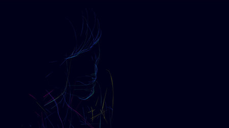 Artificial intelligence neural network. Online business and communication. Woman science and...