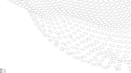 Wireframe landscape on white background. Abstract geometric vector technology background. 3d vector...