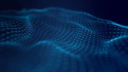 Abstract technology background. Digital wave of particles. Seamless loop 4k.の写真素材