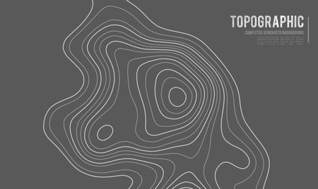 Grey contours vector topography. Geographic mountain topography vector illustration. Topographic pattern texture. Map on land vector terrain. Elevation graphic contour height lines. Topographic mapのイラスト素材