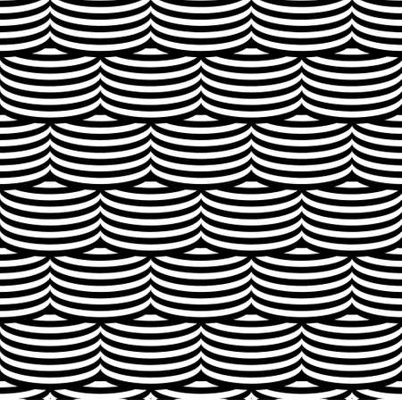 Optical illusion seamless pattern. Vector stripped seamless texture duotone. Abstract geometric texture.のイラスト素材