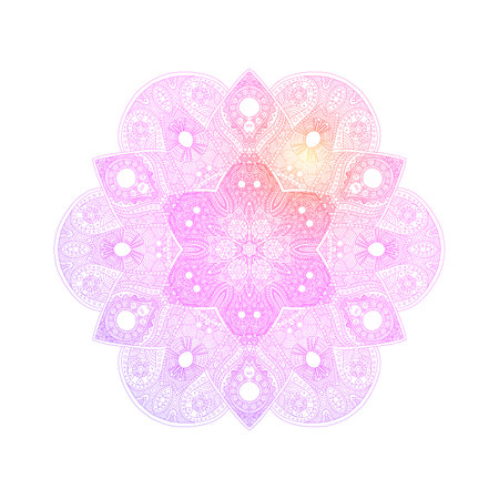 Mandala with gradient on white background.のイラスト素材